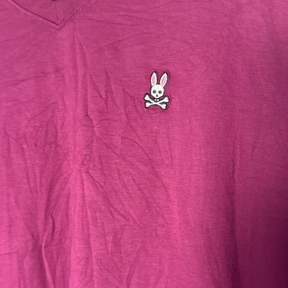 Psycho bunny mens v neck t shirt size 4XL burgandy casual Pima cotton - Picture 2 of 6